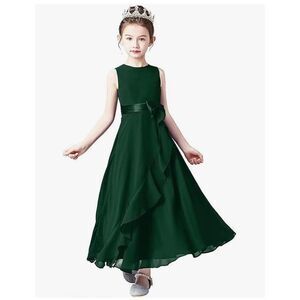NEW Long Bridesmaid Wedding Flower Girls Formal Pageant Dress Chiffon 12